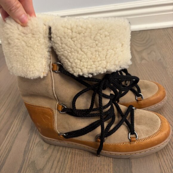 Isabel Marant Nowly Leather Shearling Boot - Picture 2 of 5